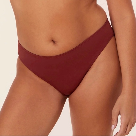 Andie Swim Women's Hipster Bikini Bottom Size M Truffle Red Color Low Rise - Picture 1 of 10